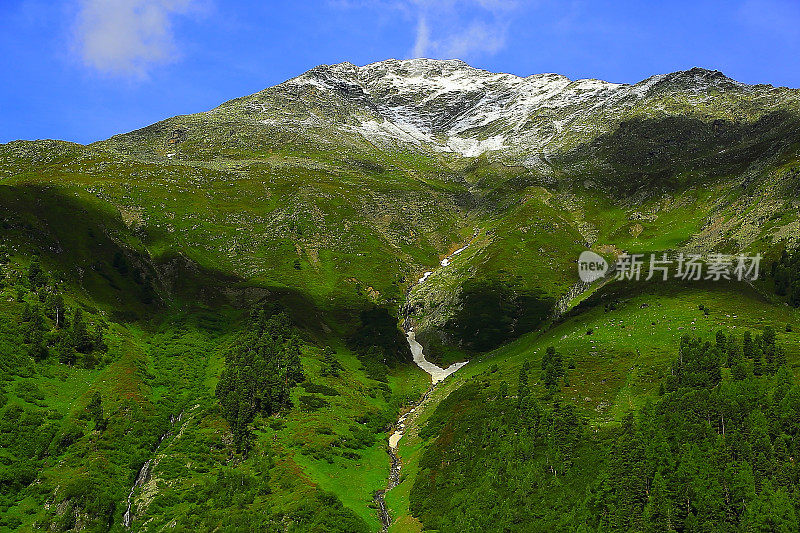 奥地利泰洛高山景观，因斯布鲁克，Hohe Tauern, Kaunertal山路